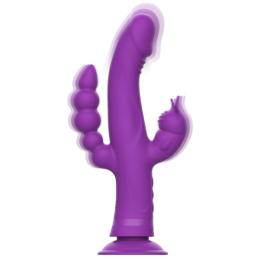 VIBRATEUR EN SILICONE CASANOVA RABBIT TRIPLE MOTEUR VIOLET