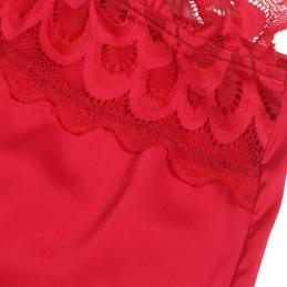 BABYDOLL EN SATIN AVEC DENTELLE ROUGE S/M