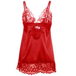 BABYDOLL EN SATIN ROUGE S/M