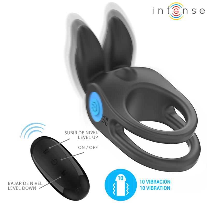 .SAM VIBRATEUR DOUBLE ANNEAU PÉNIS 10 VIBRATIONS NOIR