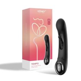 .Vibromasseur pour point G contrôlé par l’application Tempo-Pressure Pressure Tapping G-spot Noir