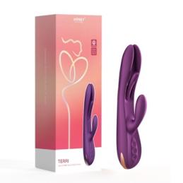 .Terri Vibromasseur Rabbit à Tapotement Kinky Contrôlé par Application Violet