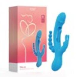 .Trilux Kinky Finger Rabbit Vibromasseur avec perles anales Bleu