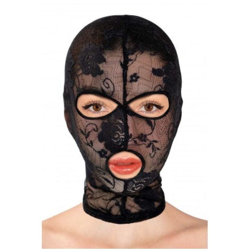 .Cagoule dentelle ouverte bouche yeux