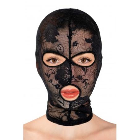 .Cagoule dentelle ouverte bouche yeux