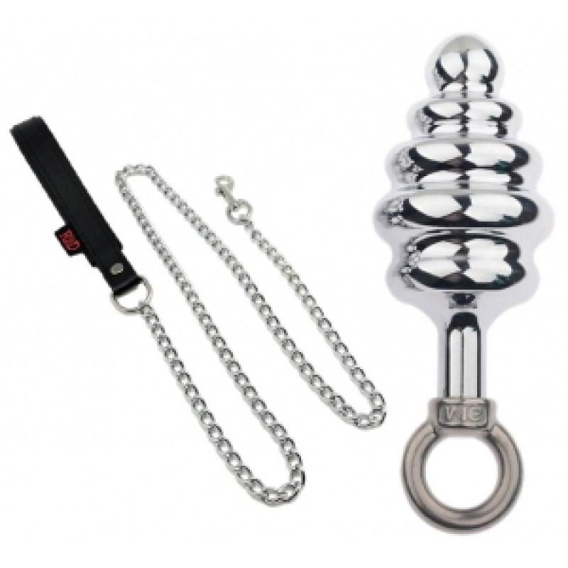 .Plug en métal Butt Pal avec laisse 8 x 4cm