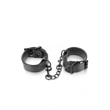 .Menottes poignets simili cuir avec chaine noire