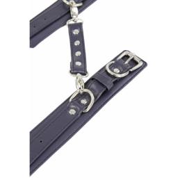 .Menottes Aspect cuir bleunoir