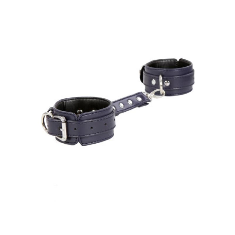.Menottes Aspect cuir bleunoir