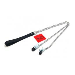 - The Red Pinces à Seins avec Laisse : Stimulation Intense et Plaisir "Tiré" à Son Maximum ! (40cm)