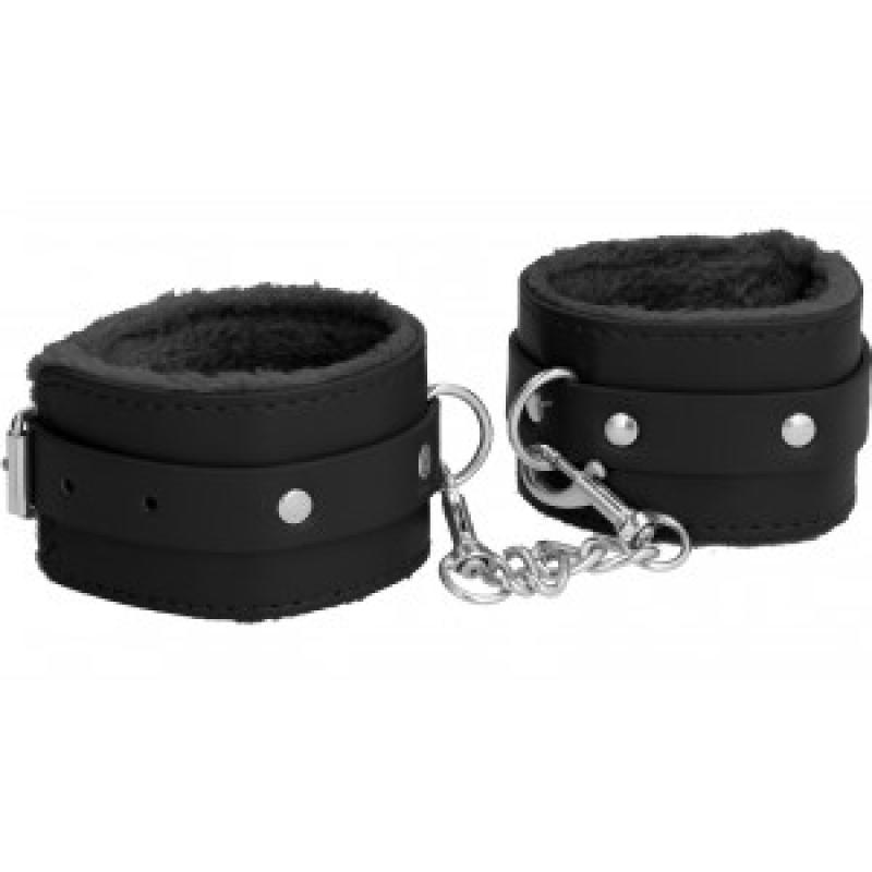 ' Menottes de poignet Plush Noir - OUCH !
