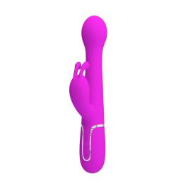 ' Rabbit billes rotatives 4 en 1 avec va et vient rose USB de Pretty Love