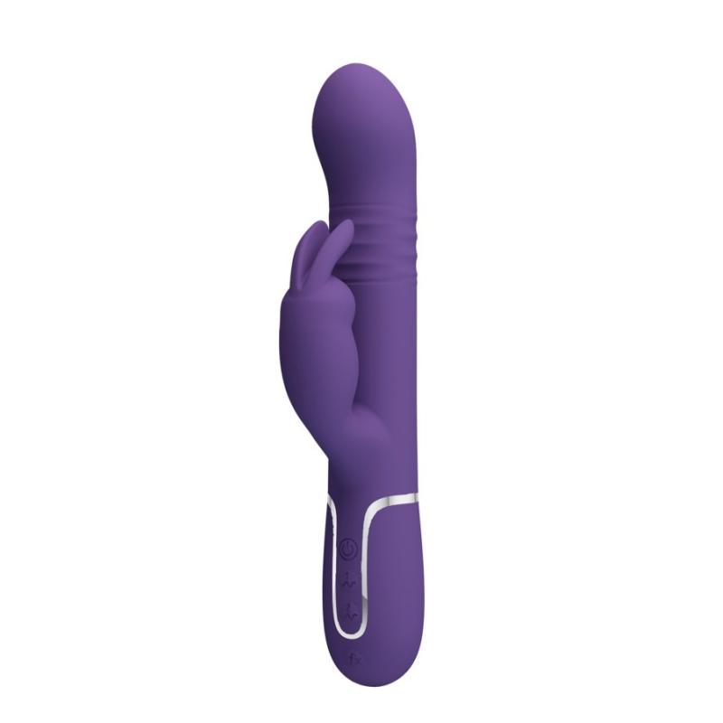 ' Rabbit vibro point-G 4 en 1 avec va et vient violet USB de Pretty Love