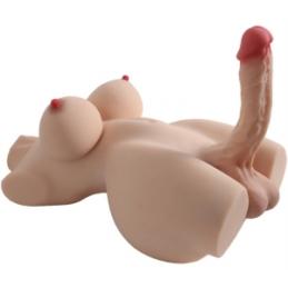 ' Masturbateur Buste avec Pénis articulé Shemale Sexe de 17cm - My Sex Partner