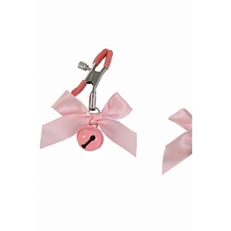 ' PINCES TETONS ROSE CLOCHETTE ET NOEUD - SPAZM