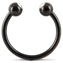' Anneau de gland noir avec Strass 28mm - REBEL