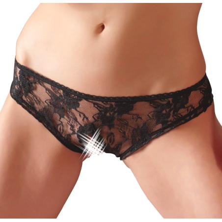 ' CULOTTE FENDUE BRODERIE NOIRE - COTTELLI