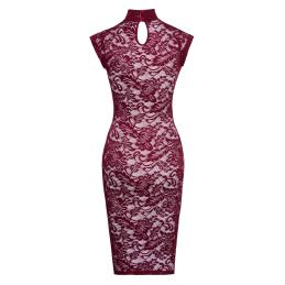 ' ROBE EN DENTELLE BORDEAUX - COTTELLI