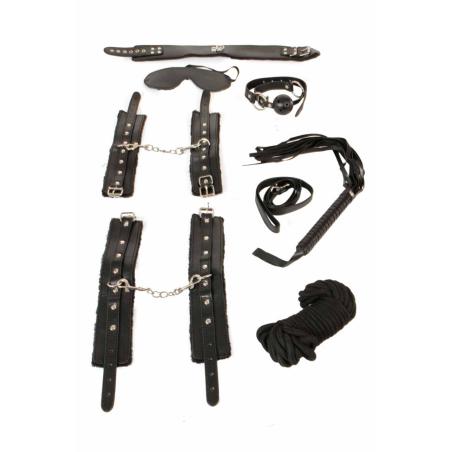 ' Ensemble bondage 8 pièces en aspect cuir - SPAZM