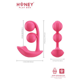 Melody-Pressure Sensing Twin Balls contrôlé par l’application Clit et point G Vibromasseur Magenta