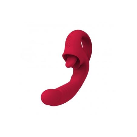 'Serena Rabbit G Spot vibrator léchage USB rouge