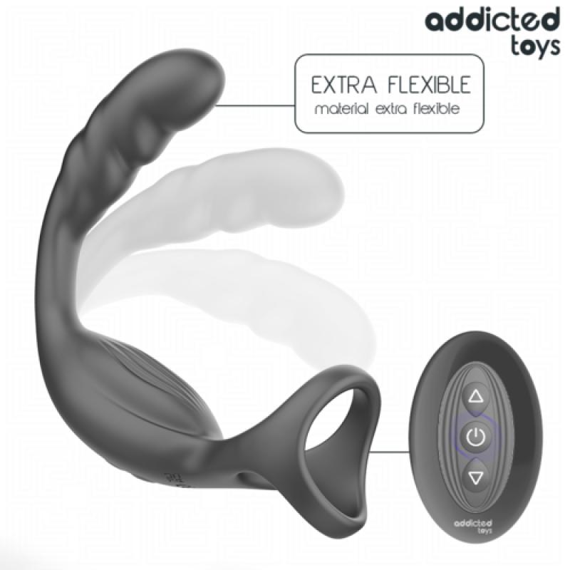 'Anneau Pénis prostatique double avec télécommande - Addicted Toys