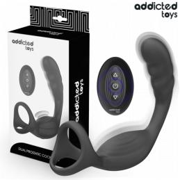 'Anneau Pénis prostatique double avec télécommande - Addicted Toys