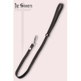 Laisse longue cuir noir mousqueton argenté - The Sinners