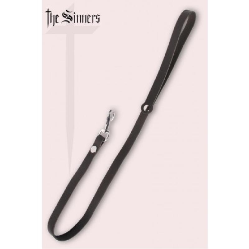 Laisse longue cuir noir mousqueton argenté - The Sinners