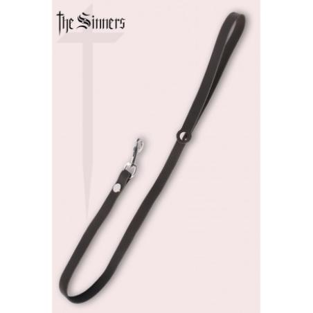Laisse longue cuir noir mousqueton argenté - The Sinners
