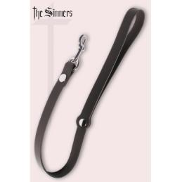 Laisse courte cuir noir mousqueton argenté - The Sinner